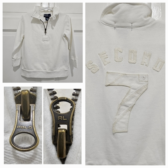 Polo Ralph Lauren 1/4 Zip Pullover Sweatshirt Second 7 Loop Collar Size 24M - Picture 3 of 15